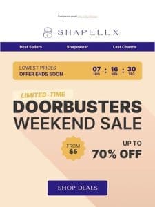 ?Doorbusters Weekend Sale-Up To 70% Off