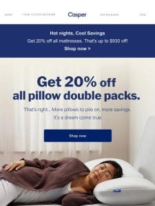 Double your comfort and get 20% off.