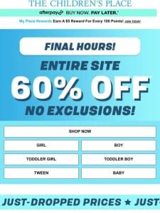 ?? ENDS MIDNIGHT | 60% OFF ENTIRE SITE – NO EXCLUSIONS!