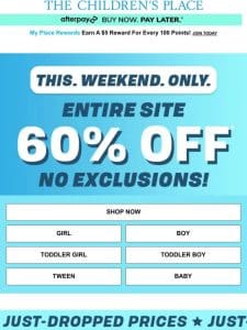 ENDS SOON: 60% OFF *ENTIRE* SITE! NO EXCLUSIONS!