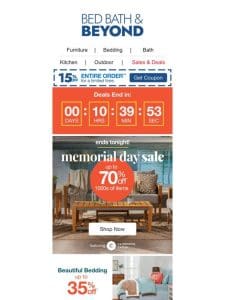 ENDS TONIGHT: Extended Memorial Day Deals