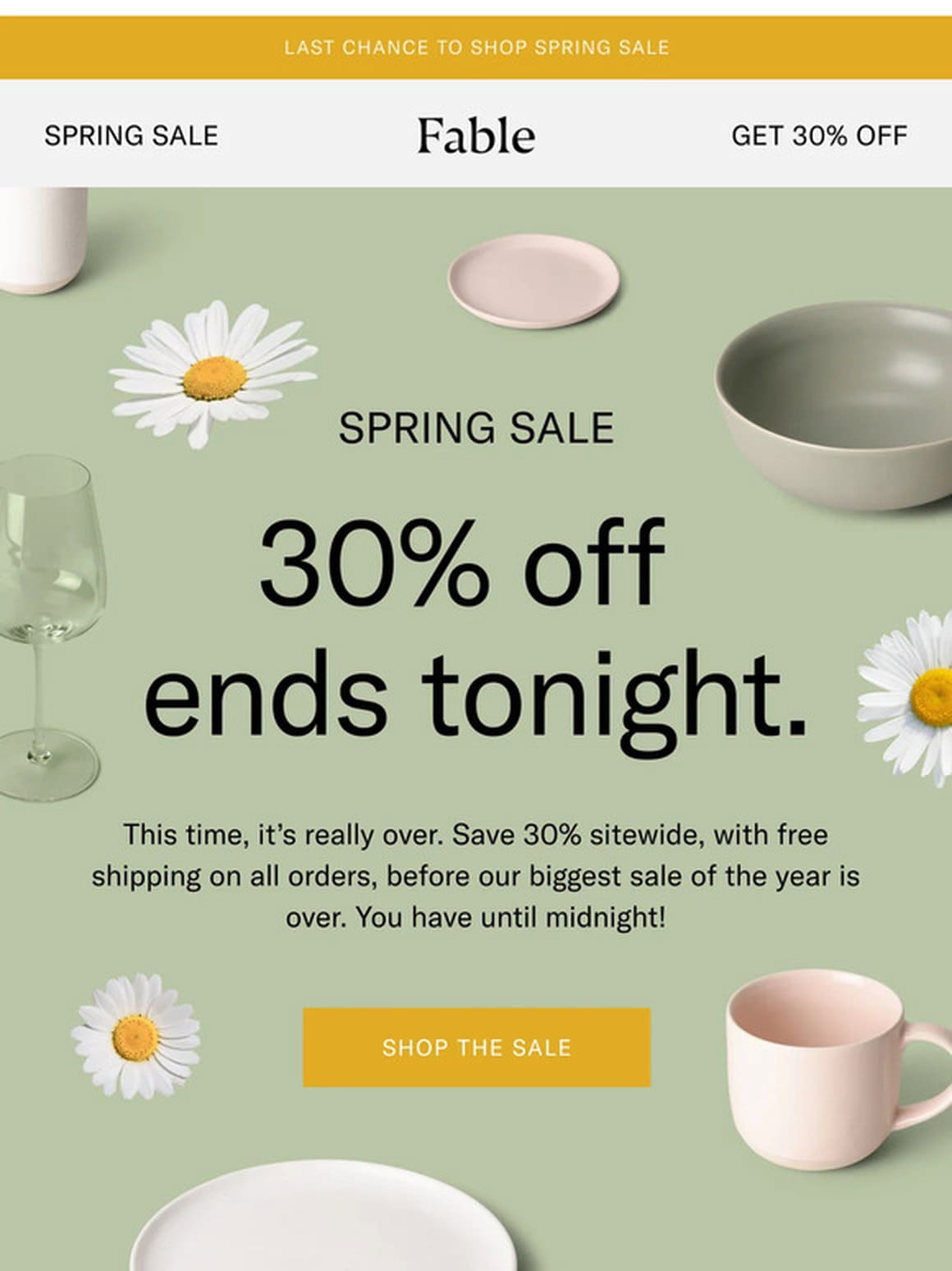 ENDS TONIGHT: Spring Sale ?