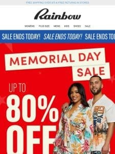 ? ENDS TONIGHT: Up To 80% OFF Memorial Day Celebration SALE ?