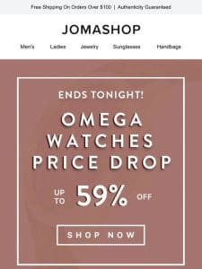 ENDS TONIGHT ⌛ OMEGA SALE (59% OFF)