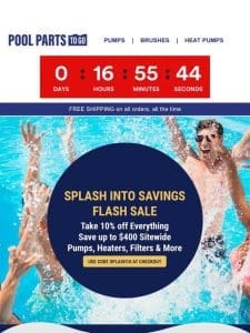 EXTENDED: 10% OFF POOL EQUIPMENT