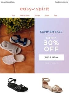 EXTRA 30% OFF Sandals | Starts Today!