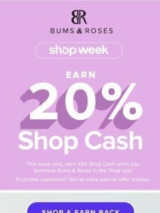 Earn 20% Shop Cash ?