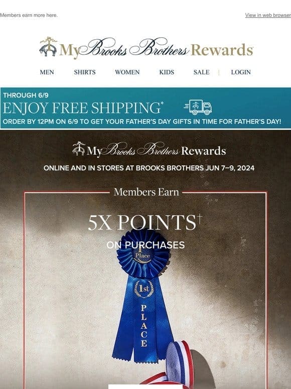 Earn 5X points today!