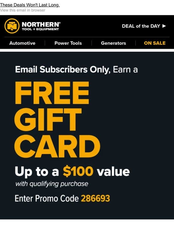 Email Exclusive FREE Gift Card + Shop Milwaukee Savings!