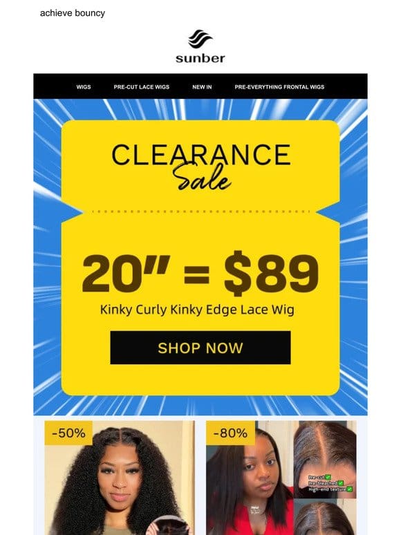 End-of-Month Clearance| Classic glueless Wig from $49 Limited 2Hrs!