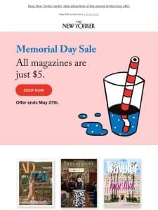 Ending Soon – Memorial Day $5 Sale