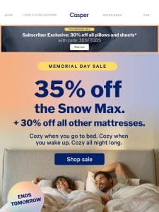 Ending soon ? Extra savings on our most advanced mattress.