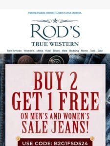 Ends In Hours! Buy 2 Get 1 Free Sale Jeans for Men & Women!