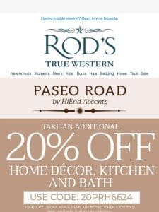 Ends Tonight! 20% Home Décor， Kitchen and Bath from Paseo Road by HiEnd Accents