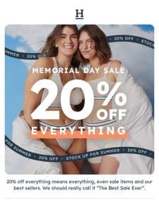 Ends tomorrow: 20% off everything