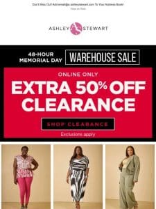 Ends tomorrow! Help clear the warehouse! 50% off clearance!