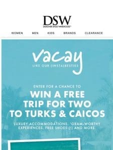 Enter for a chance to win a trip to Turks & Caicos ??