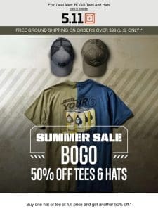 Epic Deal Alert   Buy One Get One 50% OFF On Tees And Hats!