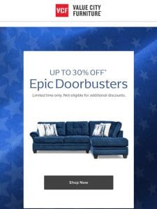 Epic. Doorbuster. Savings.