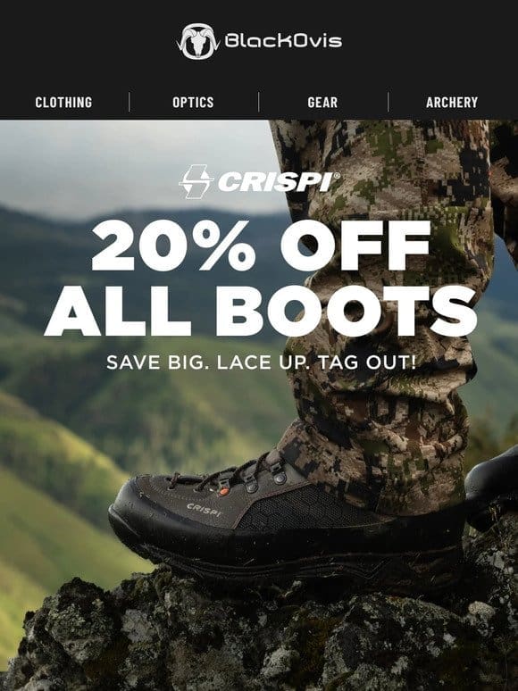 Every CRISPI Boot is 20% OFF!