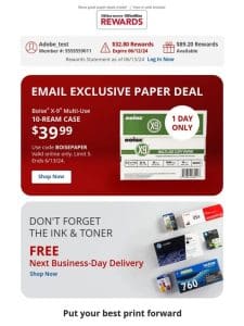 Exclusive 1-day paper deal! Grab $39.99 Boise? X-9? 10rm case paper before it’s gone!