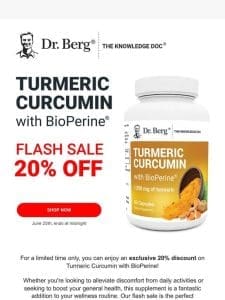 Exclusive Flash Sale: Save 20% on Turmeric Curcumin with BioPerine Now!