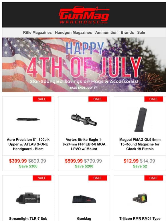 Explosive 4th Of July Deals Inside! | Aero Precision Blem .300blk 8″ Upper for $400