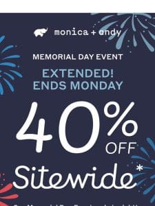 Extended   40% Off Sitewide