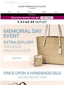 Extra 20% off COACH Outlet