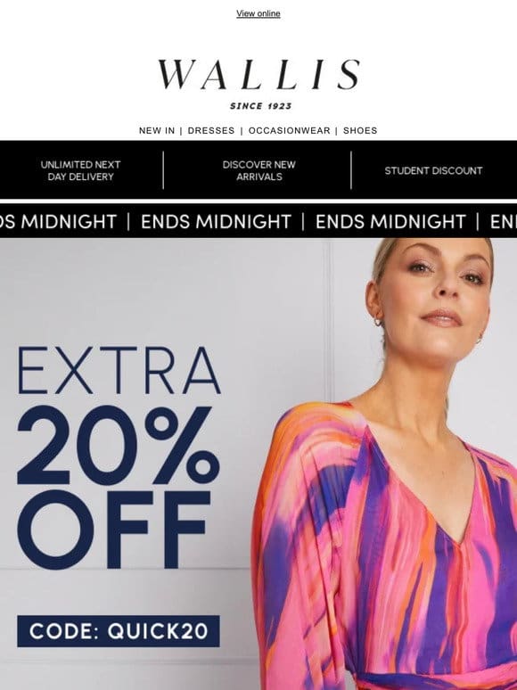 Extra 20% off code inside