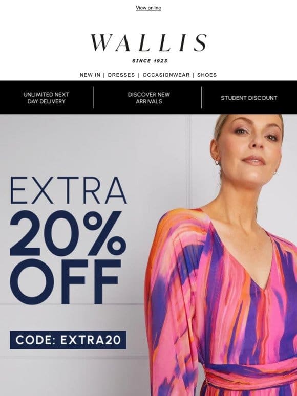 Extra 20% off code inside