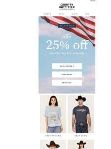 Extra 25% Off Sale Clothing
