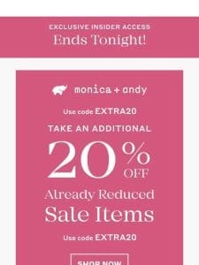 ?FINAL HOURS? Up To 50% Off + EXTRA 20% Off!