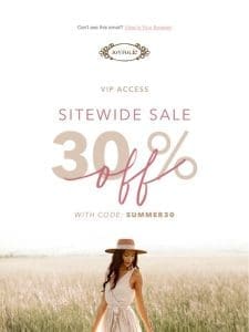 FINAL HOURS to shop 30% off SITEWIDE