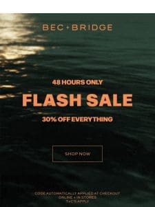 FLASH SALE 30% OFF