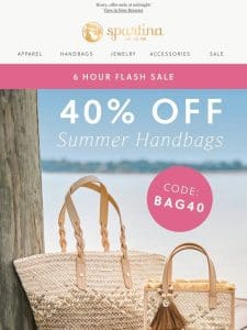 FLASH SALE: 40% Off Summer Handbags