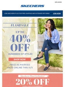 FLASH SALE: Up to 40% going on now!