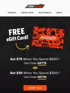 FREE $75 eGift Card With Qualifying Purchase!