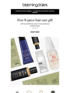 FREE 8-piece hair care set with any $60 hair care purchase