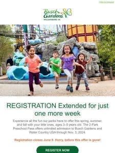 FREE Preschool Pass Extended Once More! ⏳