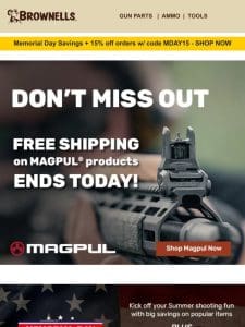 FREE SHIPPING on Magpul products ends @ midnight!