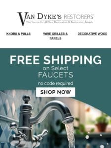 FREE SHIPPING — Select Faucets Ready to Claim!