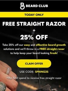 FREE razor + 25% off!