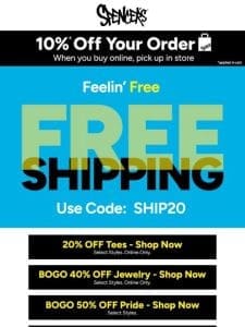 FREE shipping over $20