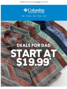 Factory Stores: $20 offer for Father’s Day!