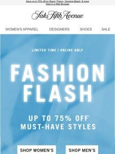 Fashion Flash is on… (but not for long)