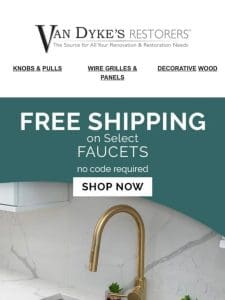 ? Faucets Ready to Ship for FREE!