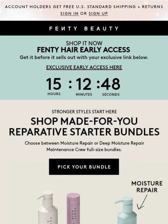 Fenty Hair Early Access ends TONIGHT
