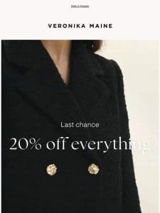 Final Call: 20% Off