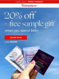 Final Hours: 20% OFF + FREE Samples